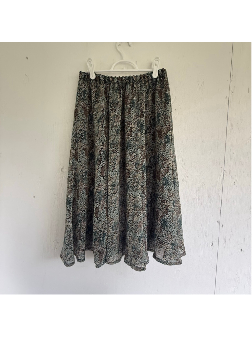 Jaclyn Smith Snake Print Midi Skirt Elastic Waist L Large